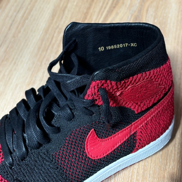 Air Jordan Red and Black Mesh Sneakers - Picture 5 of 9
